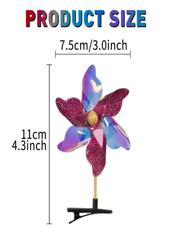 Sepco 30PCS Sequin Pinwheel Hairpin for Teen Girls Hair Styling Accessories Barrettes Cute Windmill Assorted Alligator Hair Snap Clips with Wind Spinner - Image 4